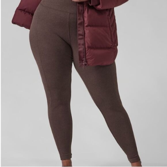 Athleta Delaney Brown Herringbone Tight Leggings Sz 3X NWT - Picture 1 of 16